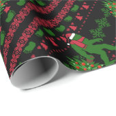 Bigfoot auf Strick Hintergrund Geschenkpapier (Rolleneckpunkt)