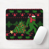 Bigfoot auf Strick Hintergrund Mousepad (Mit Mouse)