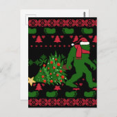 Bigfoot auf Strick Hintergrund Postkarte (Vorne/Hinten)