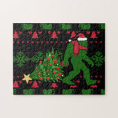 Bigfoot auf Strick Hintergrund Puzzle (Horizontal)