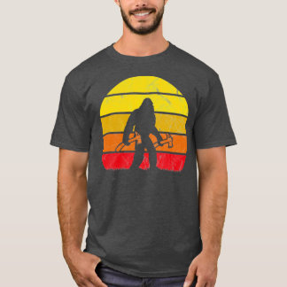 Bigfoot Ax Throwing Sasquatch Retro T-Shirt