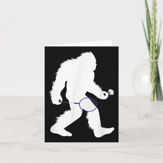 Bigfoot Badminton Player Sasquatch Shuttle Karte (Vorderseite)