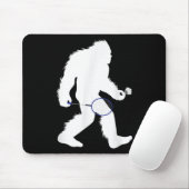 Bigfoot Badminton Player Sasquatch Shuttle Mousepad (Mit Mouse)