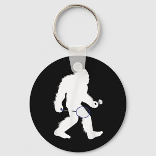 Bigfoot Badminton Player Sasquatch Shuttle Schlüsselanhänger