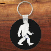 Bigfoot Badminton Player Sasquatch Shuttle Schlüsselanhänger (Vorderseite)