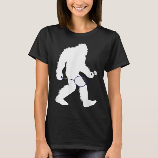 Bigfoot Badminton Player Sasquatch Shuttle T-Shirt (Vorderseite)