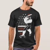 Bigfoot Baseball American Flag Sasquatch Softball T-Shirt (Vorderseite)