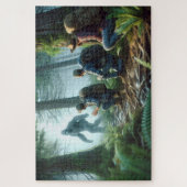 Bigfoot Begegnung mit Wanderern, bewaldeter Hinter Puzzle (Vertikal)