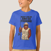 Bigfoot Behielt Ruhe und gehen Fischen Funny T-Shirt (Vorderseite)