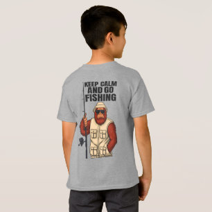 Bigfoot Behielt Ruhe und gehen Fischen Funny T-Shirt