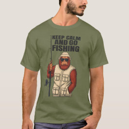 Bigfoot Behielt Ruhe und gehen Fischen Funny T-Shirt