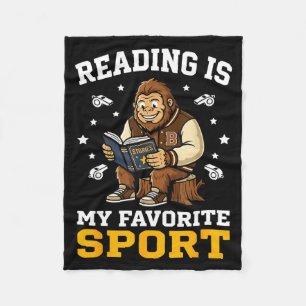 Bigfoot beim Lesen von Büchern Niedliche Männer Fr Fleecedecke