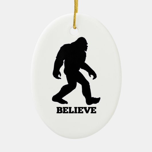 Bigfoot BELIEVE Sasquatch Keramikornament (Vorne)