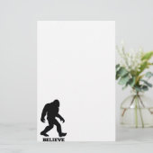 Bigfoot BELIEVE Sasquatsch Briefpapier (Stehend Vorderseite)
