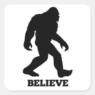 Bigfoot BELIEVE Sasquatsch Quadratischer Aufkleber
