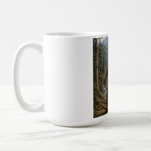 Bigfoot-Bergwald-Wanderdesign Kaffeetasse (Links)