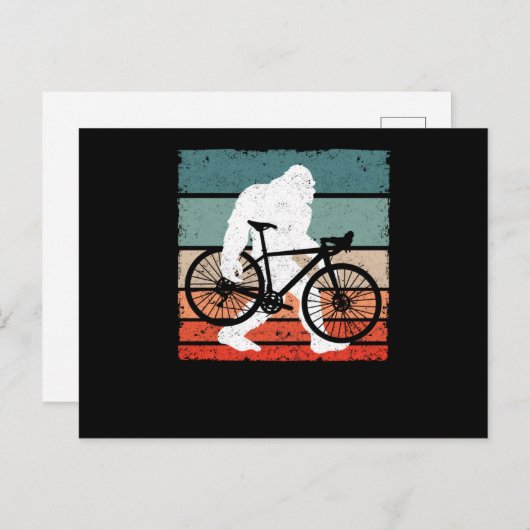 Bigfoot Bicyke Ride Funny MTB Sasquatch Postkarte (Vorne/Hinten)
