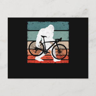 Bigfoot Bicyke Ride Funny MTB Sasquatch Postkarte