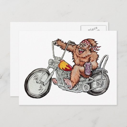Bigfoot Biker Postkarte (Vorne/Hinten)
