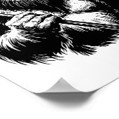 Bigfoot Billiards Player - Funny Sasquatch Billiar Poster (Ecke)