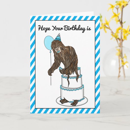 Bigfoot Birthday Karte (Gelbe Blume)