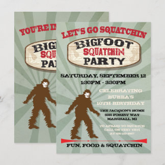 Bigfoot Birthday Party Einladungen
