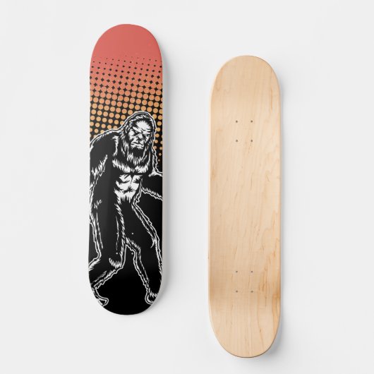 Bigfoot Black Sasquatch Kreatur-Silhouette Skateboard (Vorderseite)
