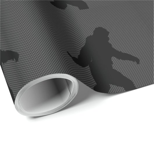 Bigfoot Black Silhouette Carbon Fiber Style Geschenkpapier (Rolleneckpunkt)