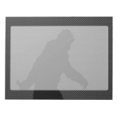 Bigfoot Black Silhouette Carbon Fiber Style Notizblock (Vorderseite)