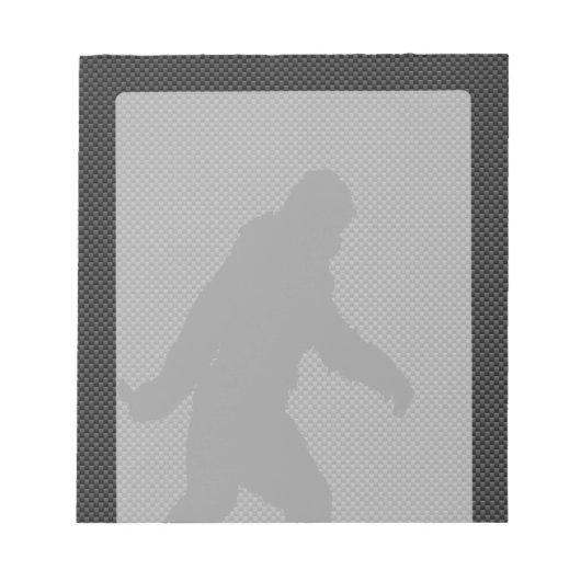 Bigfoot Black Silhouette Carbon Fiber Style Notizblock (Vorderseite)