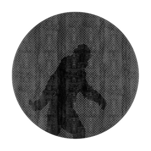 Bigfoot Black Silhouette Carbon Fiber Style Schneidebrett (Vorderseite)