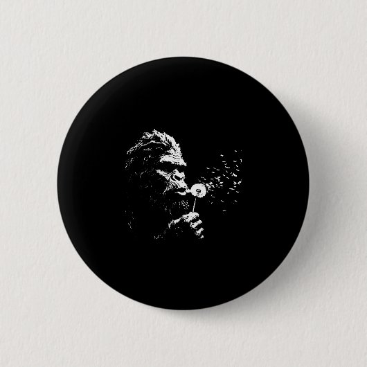 Bigfoot bläst Löwenzahn Vintage-Sasquatch-Männer Button (Vorderseite)