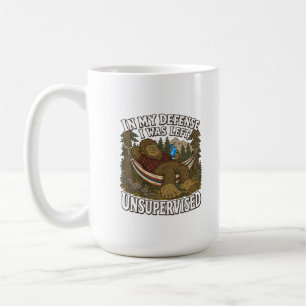 Bigfoot bleibt unbeaufsichtigt Lustiger Camping-Ur Kaffeetasse