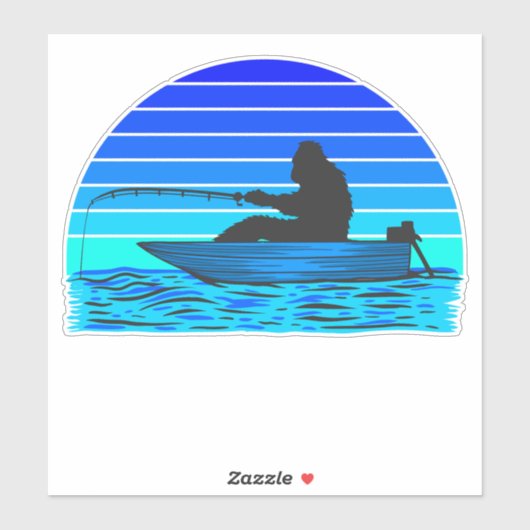 Bigfoot Boot Angeln Aufkleber (Blatt)