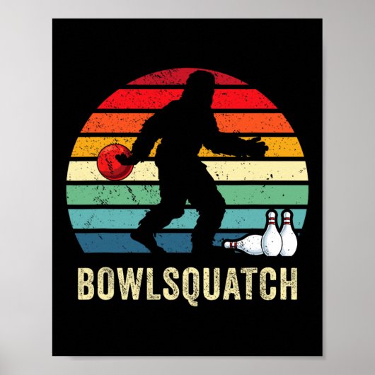 Bigfoot-Bowling-Geschenk Sasquatch-Geschenke Bowle Poster (Vorne)