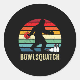 Bigfoot-Bowling-Geschenk Sasquatch-Geschenke Bowle Runder Aufkleber