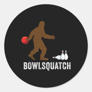 Bigfoot Bowling-Geschenk Sasquatch-Geschenke Bowle Runder Aufkleber