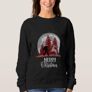 Bigfoot Buffalo Karierten Weihnachtsbaum Moon und  Sweatshirt