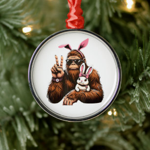 Bigfoot Bunny Lustiger Ostertag Sasquatch Ornament Aus Metall
