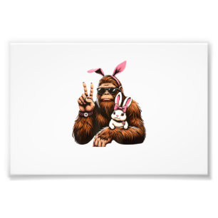 Bigfoot Bunny Lustiger Ostertag Sasquatch T-Shirt Fotodruck
