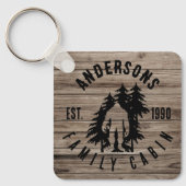 Bigfoot Cabin Rustic Wood Family Individuelle Name Schlüsselanhänger (Vorderseite)