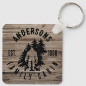 Bigfoot Cabin Rustic Wood Family Individuelle Name Schlüsselanhänger (Rückseite)