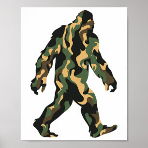 Bigfoot Camo Sasquatch Outdoor-Camping Männer Frau Poster