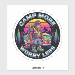 Bigfoot Camping-Lager Mehr Sorgen Weniger Aufkleber