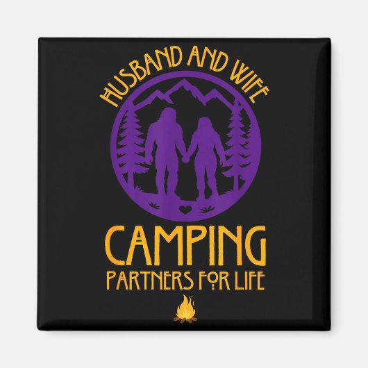Bigfoot-Camping-Paar Ehemann Ehefrau Partner Leben Magnet (Vorne)