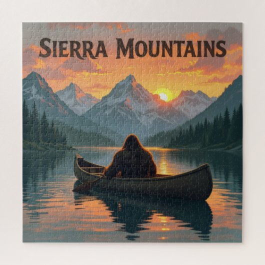 Bigfoot Canoe - Sierra Mountains Sunset Puzzle (Vertikal)