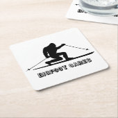 Bigfoot Cares Telemark Skifahren Rechteckiger Pappuntersetzer (angewinkelt)