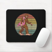 Bigfoot Carried Flamingo Women Men Sasquatch Funn Mousepad (Mit Mouse)