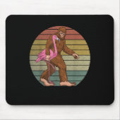 Bigfoot Carried Flamingo Women Men Sasquatch Funn Mousepad (Vorne)
