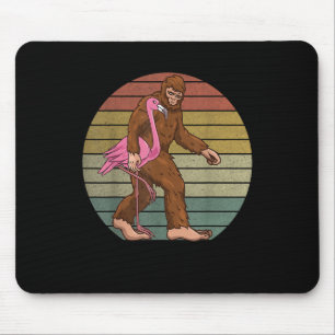 Bigfoot Carried Flamingo Women Men Sasquatch Funn Mousepad